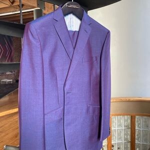 Ozwald Boateng Couture Blue Purple Iridescent custom suit